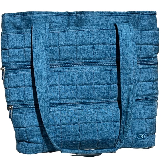 lug Handbags - Lug Taxi Cab  Blue Quilted multi pocket versatile double strap Tote Bag